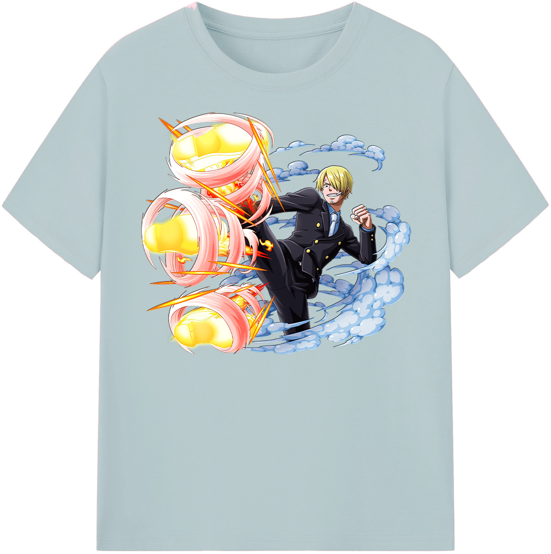ワンピース サンジ ONE PIECE Sanji 綿100％半袖Tシャツ（フロントプリント）